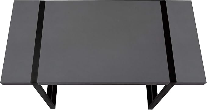 Penau Computer Desk for Home Office 48In Grey Laminate Surface Modern Black Metal Legs Contemporary Design Versatile Usage