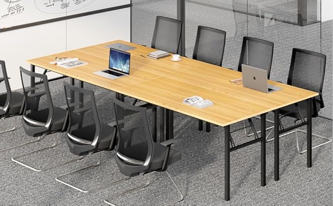SDHYL Folding Desk 60inch No Assembly Folding Desks for Small Spaces Sturdy Computer Desk Functional Home Office Desks Study Writing Desk Office Table Workstation for Home Office Oak