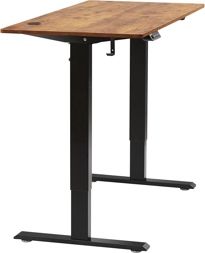VEVOR Height Adjustable Desk 47.2 x 23.6 in Support 180 lbs Electric Standing Desk with 3 Memory Presets Sturdy Dual Metal Frame Versatile Computer Sit Stand up Desks Suitable for Home Office
