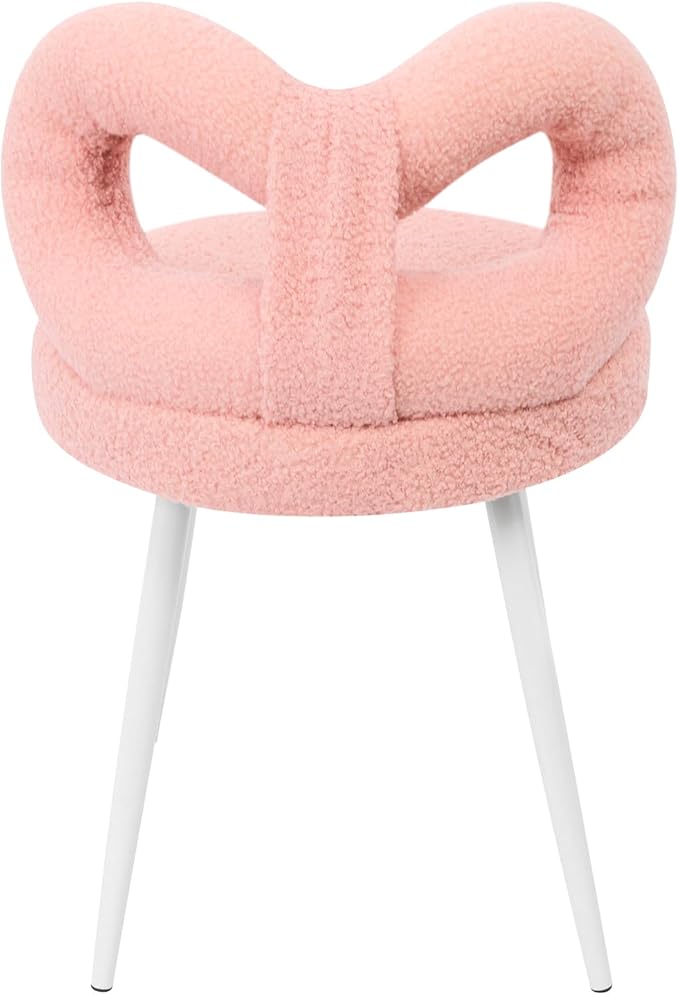 Chair upholstered Accent Chair Cute Bow Back Bedroom Living Room