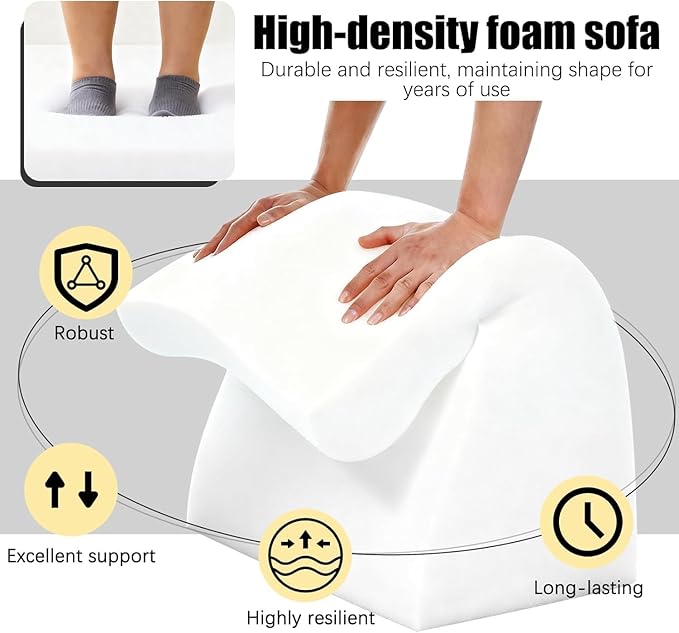 Boneless Couch Cloud Modular Sectional Sofa with L-Shape Chaise Modern Upholstered Couches for Living Room Bedroom No Assembly Required (Beige 31.5)
