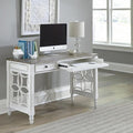 Liberty Furniture Magnolia Manor Stylish Writing Desk with Keyboard Tray European Traditional Home Office - Antique White &amp Weathered Bark Oak Wood