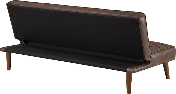 Coaster Home Furnishings - Jenson - Faux Leather Upholstered Sofa Bed with Biscuit Tufted and Flat-Laying Back - Transitional - Living Room - Dark Coffee - 360237