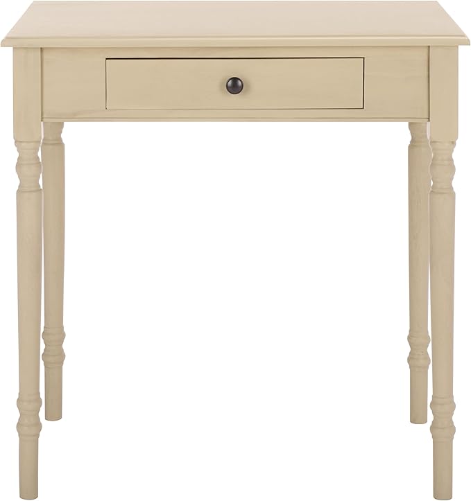 SAFAVIEH Home Collection – Arina Sand Writing Desk 1-Drawer Traditional Desk Classic Home Office Design (DSK5710E)