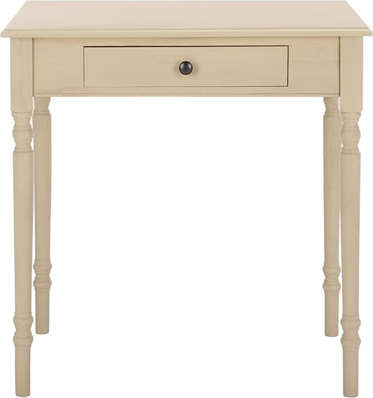 SAFAVIEH Home Collection – Arina Sand Writing Desk 1-Drawer Traditional Desk Classic Home Office Design (DSK5710E)