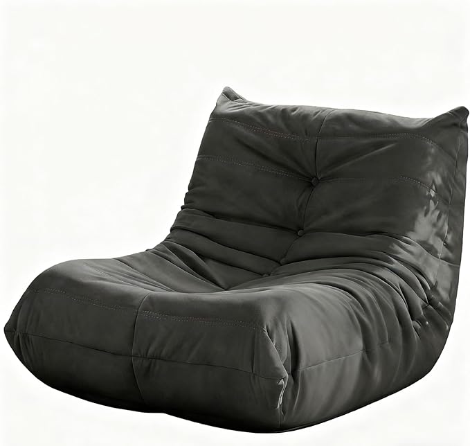 Elegant Refined Accent ChairCaterpillar-Shaped Single SofaModern Comfortable Reading ChairNo Assembly Required for ApartmentLiving RoomBedroomStudyGray