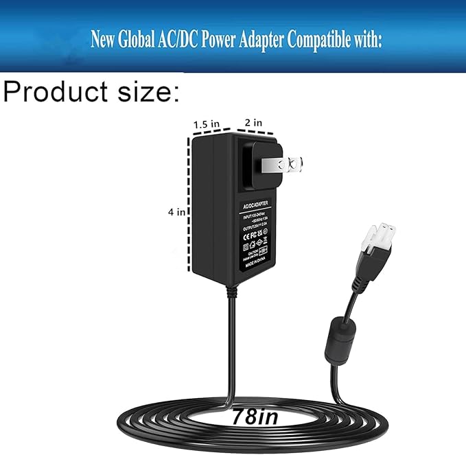 24V 2A Wall Plug-in Adjustable Desk Power Adapter for Single Motor Standing Desk 24V Standing Desk Motor Power CordCompact Direct Plug Design