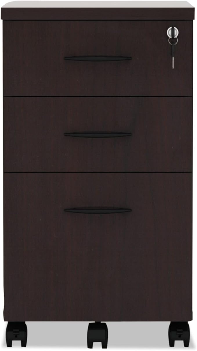 Alera ALE Valencia Mobile B/B/F Pedestal File 15 7/8w x 20 1/2d x 28 3/8h Mahogany