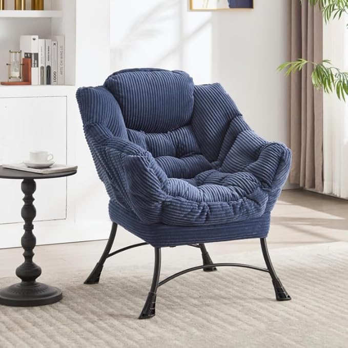 Lazy Chair with Ottoman Modern Lounge Accent Chair with Armrests &amp Side Pocket Reading Chair &amp Leisure Upholstered Footrest for Small Space Comfortable Living Room Chairs &amp Bedroom Chai