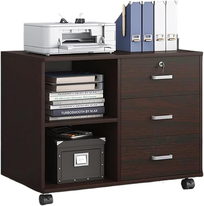 File Cabinet with Lock Office Cabinet Storage Cabinet Filing Cabinet Floor Document Cabinet Under Desk Storage(Color:C)