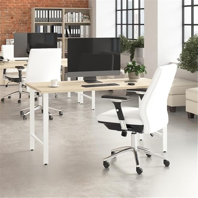 Bush Business Furniture Hustle 60W x 30D Computer Desk with Metal Legs in Natural Elm Modular Office Table for Home and Professional Workspace