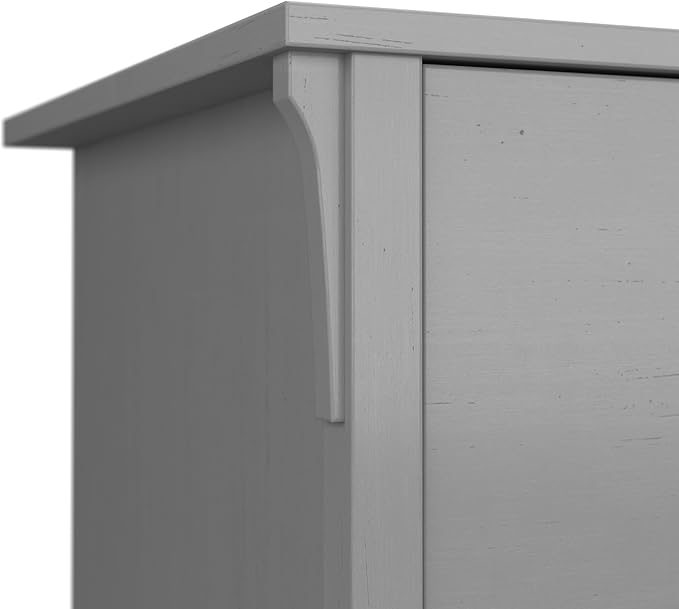 Bush Home L Shaped Desk with Storage for Home Office Modern Farmhouse Corner Table with Drawers and Cabinets Salinas Collection Cape Cod Gray