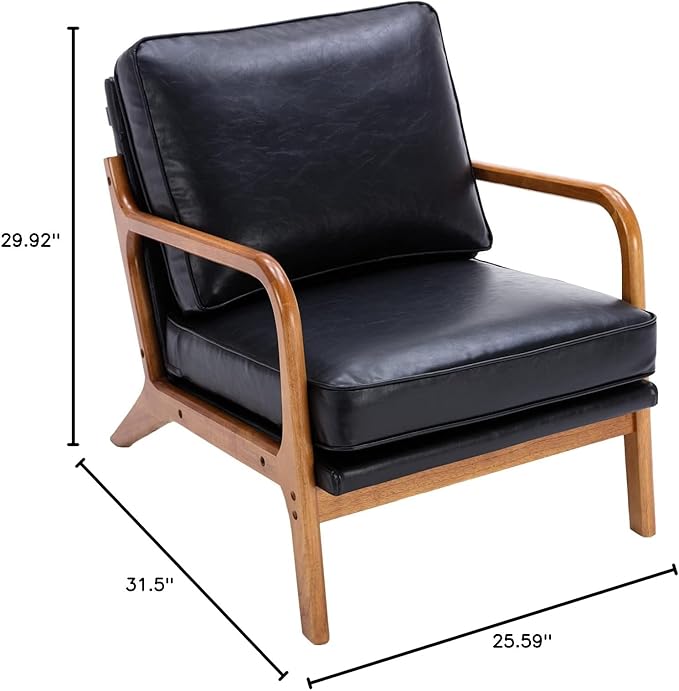 Wood Frame Armchair Modern Accent Chair Lounge Chair for Living Room