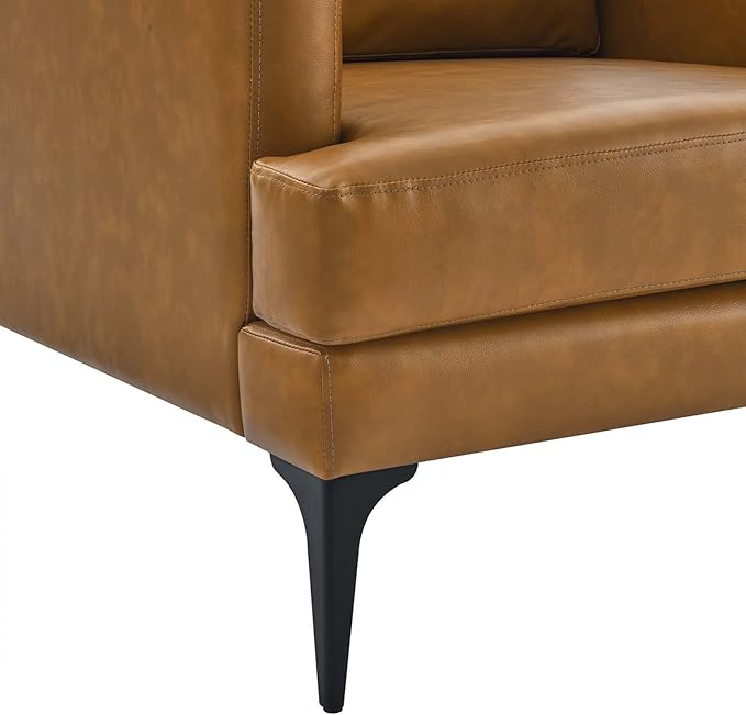 Modway Evermore Vegan Leather Upholstered Armchair Tan
