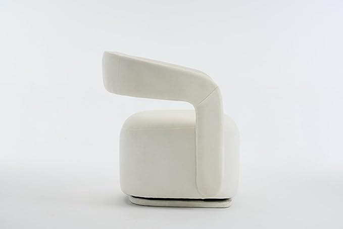 KEIKI Swivel Accent Chair Modern Barrel Chair for Living Room/Bedroom 360° Rotation Ergonomic Design Easy Assembly Comfy Chenille Fabric