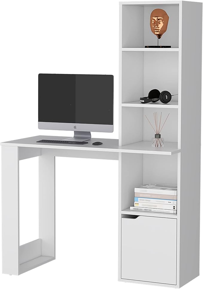 White Office Desk - Computer Desk for Home Office with Modern Design