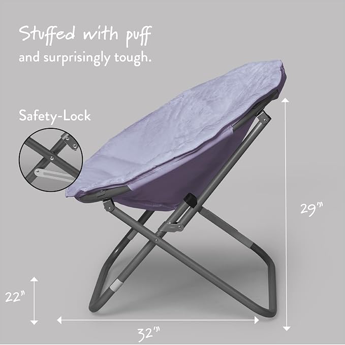 Urban Lifestyle Faux Fur Saucer Chair Lavender
