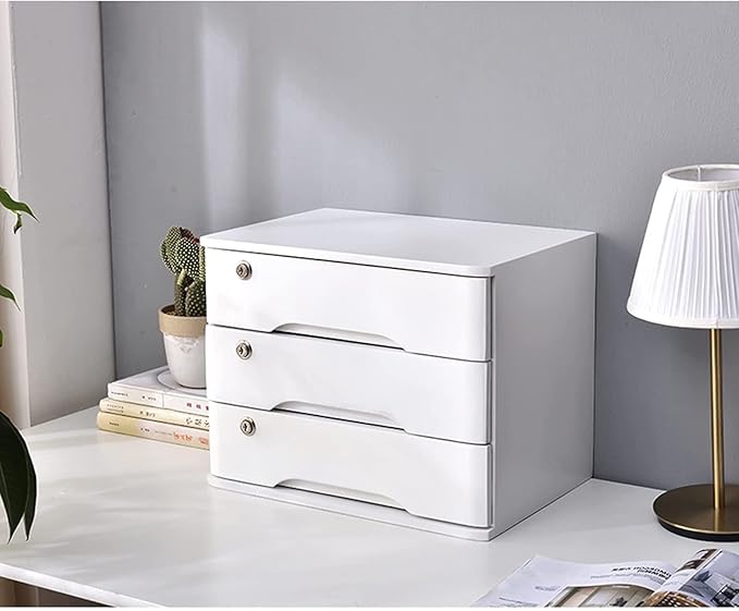 Desktop Storage Box With Drawers - Flat File Cabinet Storage Box Desktop Drawer Cabinet With Lock Wooden File Cabinet/Desktop Storage Cabinet/Data Cabinet Desktop File Cabinet Organizers(A3 drawer
