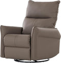 Electric Recliner Chairs for Adults Power Swivel Rocker Recliner Chairs &amp Nursery Glider Recliner with USB Pockets PU Leather Lazy Boy Recliner Chair &amp Small Recliners for Small Spaces (Bro