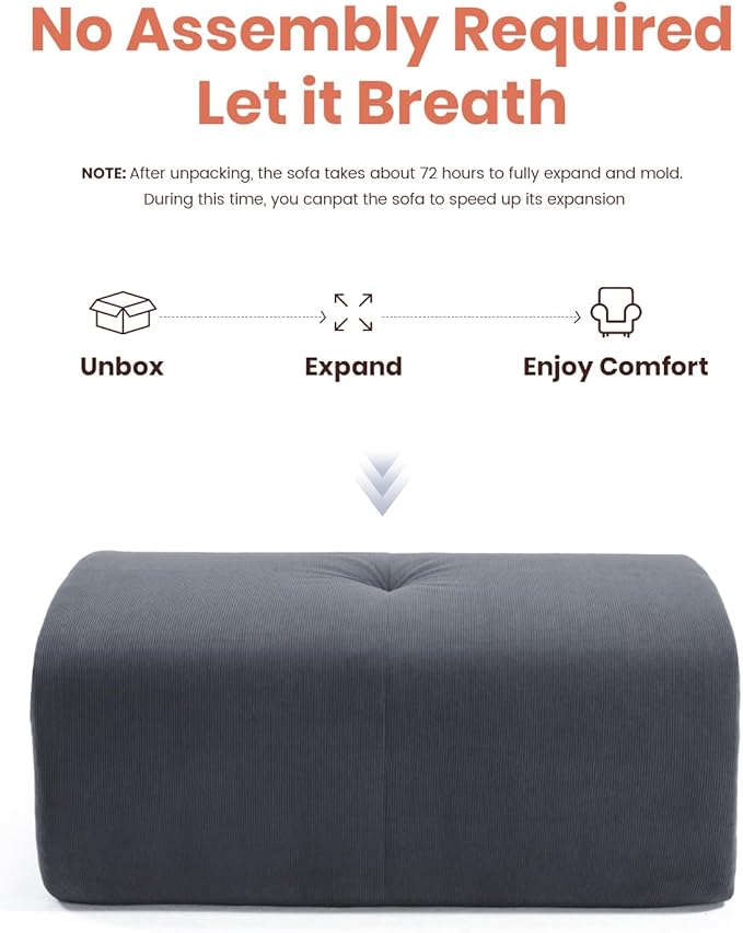 Soft Boneless Lounge Couch for Apartment Living Ideal for Renters &amp Small Homes Casual Seating for Relaxing in Living Rooms