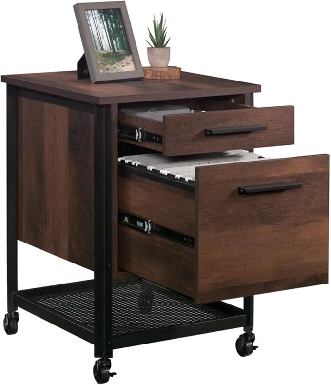 Hassyee Compact Size Two Large Drawers Filing Cabinets with Full Extension Slides for Home Offices or Under Desks Small Spaces Mobile File Cabinets with Smooth-Rolling Casters and Two Locking Wheels