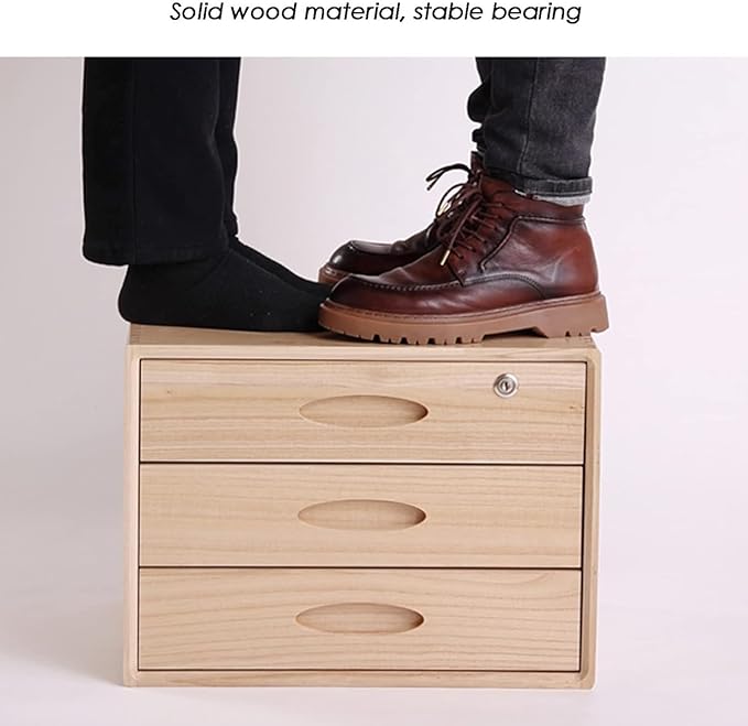 Multi-Layer Drawer Storage Box Flat File Cabinet With Lockable 1/2/3 Drawer Solid Wood A4 Treatment Storage Cabinet For Home Desktop Office(C1 drawer)
