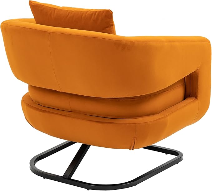 House Hold Upholstered Tufted Living Room Chair Textured Velvet Fabric Accent Chair with Metal Stand