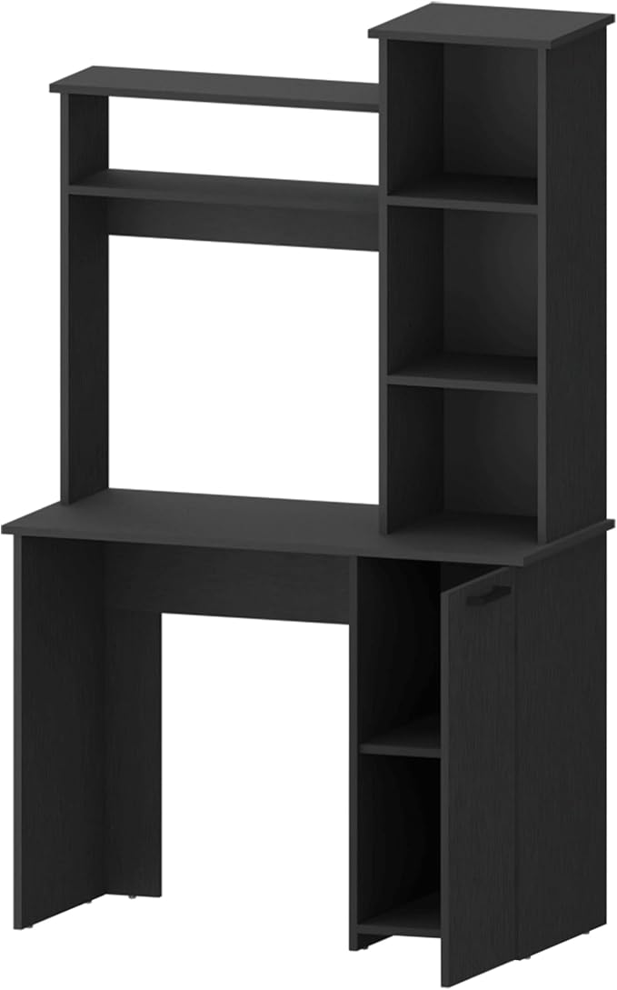 Home Office Desk Computer Desk with Hutch and 3-Tier Storage Shelves