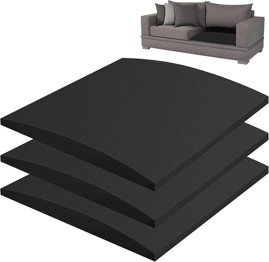AK Trading CO. Furniture Seat Support - High-Density (1.8 Density 44-ILD) - Charcoal Foam Couch Sofa Cushion Support Cushion Sag Repair Replacement for Sofa Couch Loveseat Chair (24 x 24 (3pack))