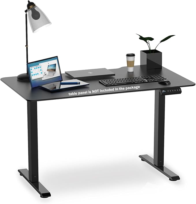 Electric Adjustable Standing Computer Desk Frame Standing Adjustable Desk Legs Standing Desk Base OnlySit Stand Desk Frame for Home and Office(Black)