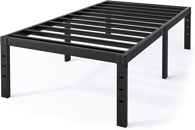 Twin XL Bed Frames - 18 in Sturdy Platform Bed Frame Twin XL Heavy Duty Metal Bed Frame No Box Spring Needed Quick &amp Easy Assembly No Noise Black