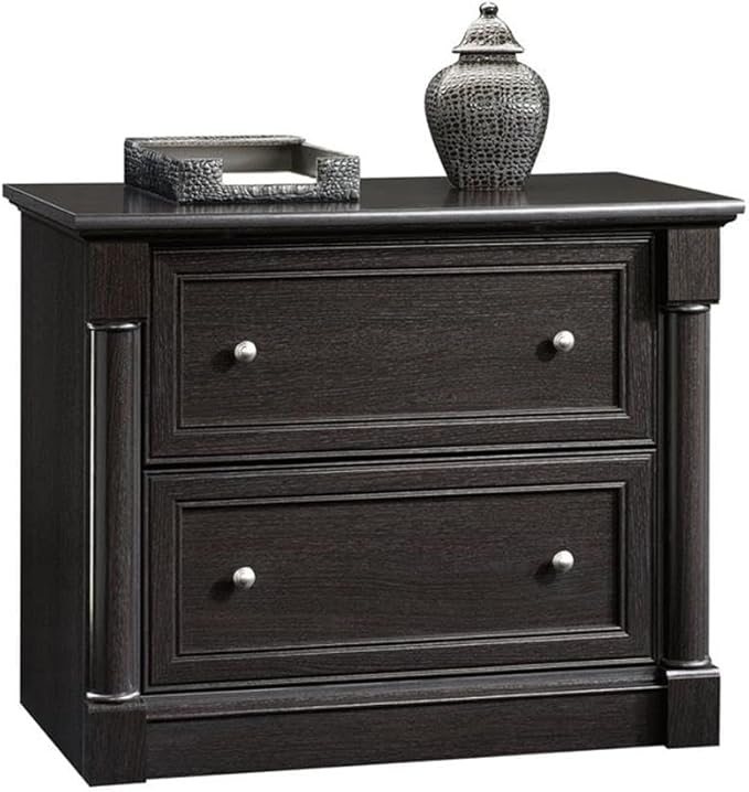 Pemberly Row 2-Drawer Lateral File Cabinet Engineered Wood Wind Oak Finish 36.8 W x 22 D x 29.7 H Full Extension Slides Patented Safety Mechanism Office Storage Furniture for Documents