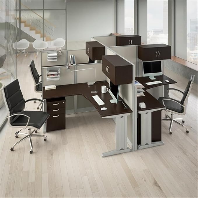 Bush Business Furniture Office in an Hour 3 Drawer Rolling File Cabinet in Mocha Cherry | Mobile Under Desk Drawers for Letter Legal and A4-Size Document Storage