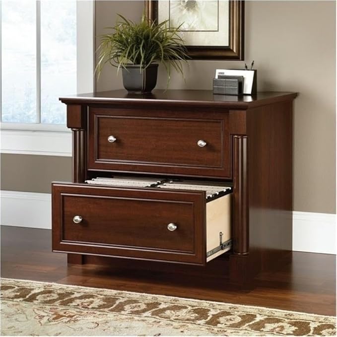 BOWERY HILL 2 Drawers 29.61 Lateral Cherry Engineered Wood Filing Cabinet Easy Assembly Stationary for Home Office