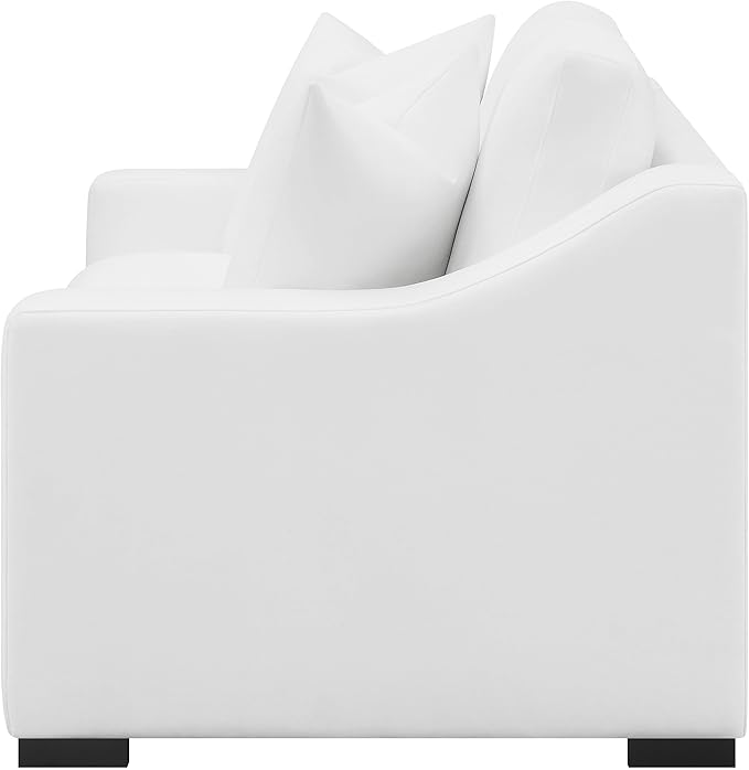 Coaster Home Furnishings - Ashlyn - Wood &amp Fabric - Upholstered Loveseat with Sloped Armrests and Reversible Seat Cushions - Living Room - White - 509892
