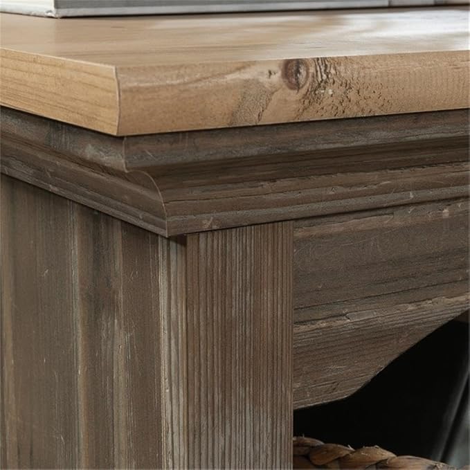 Sauder Sonnet Springs Engineered Wood L-Shaped Desk in Pebble Pine
