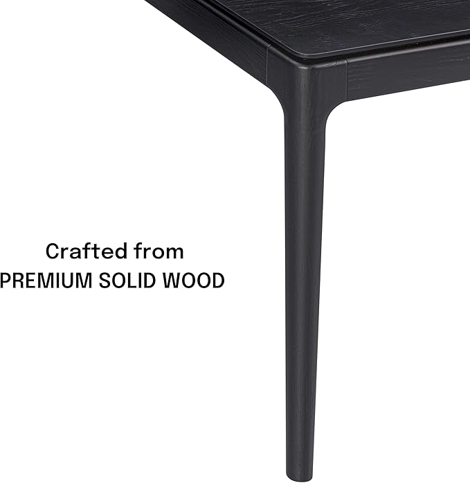 NTC Mingle 55 Inch Modern Design Rectangular Dinner Table for Dining Room Living Room Furniture Effortless Assembly Burnt Black