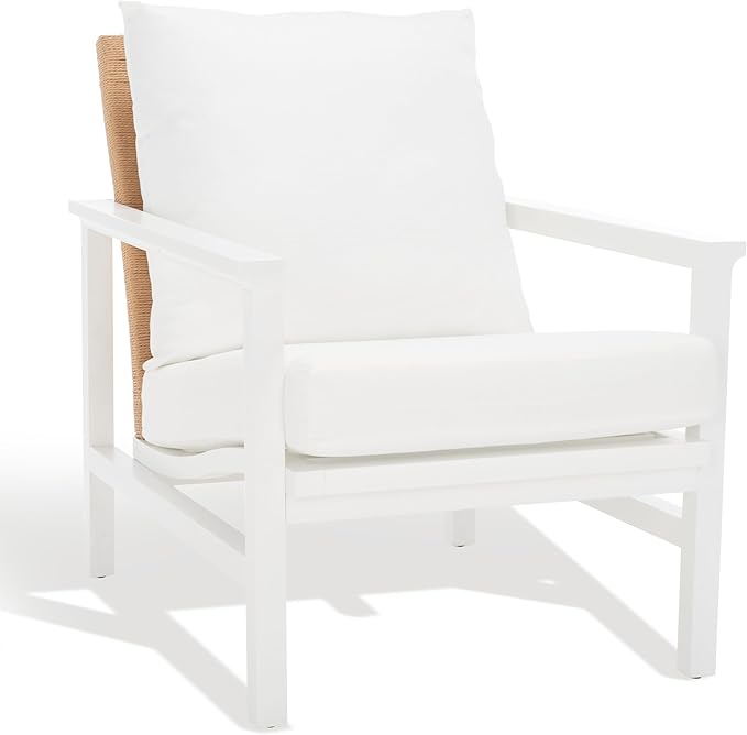 SAFAVIEH Couture Collection Emmalee White/Natural Cord Back Accent Chair