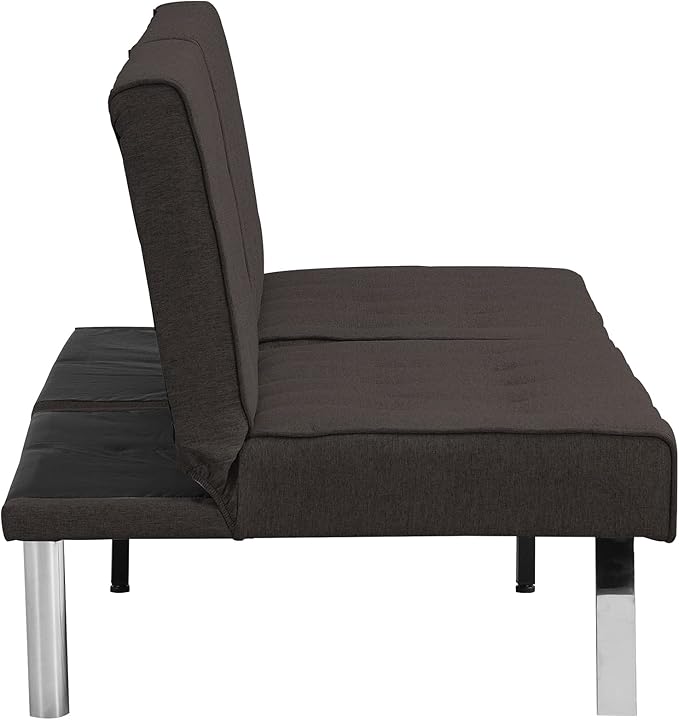 Sofa Adjustable Couch Sleeper Sofa Bed for Living RoomLoveseat Upholstered Modern Convertible FutonFaux Linen Espresso