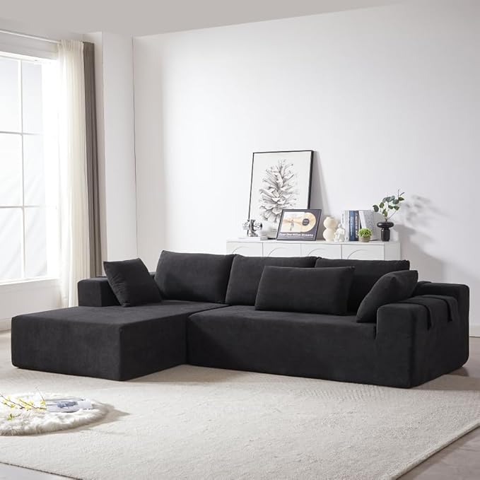 2026 New 108 L Shaped Sectional Sofa Couch Chenille Boneless Couch Deep Seat Sectional Modular Couch for Living Room No Assembly Required