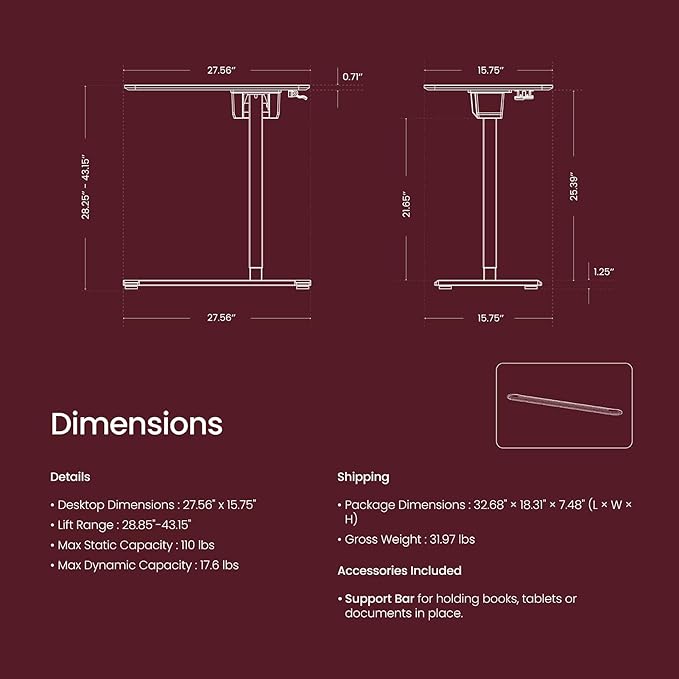 TopJob AnyDesk Nest Pro Sit Standing Desk Portable Folding Stand Desk with Hidden Wheels Computer Workstations Home Use Couch Side Table Bedside Table Kitchen Prep Table Cordless (Mist)