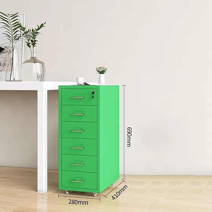 File Cabinet Tin Cabinet Under Desk Storage Cabinet with Lock Mobile Drawer Cabinet Data Filing Cabinet (Size : Six-Shelf)