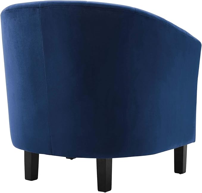 Modway Prospect Channel Tufted Upholstered Velvet Armchair Navy
