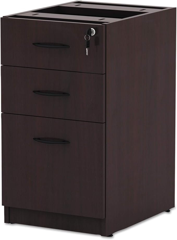Alera Valencia Series 16 by 22 by 28-Inch 2 Box and 1 File Drawer Full Pedestal Mahogany
