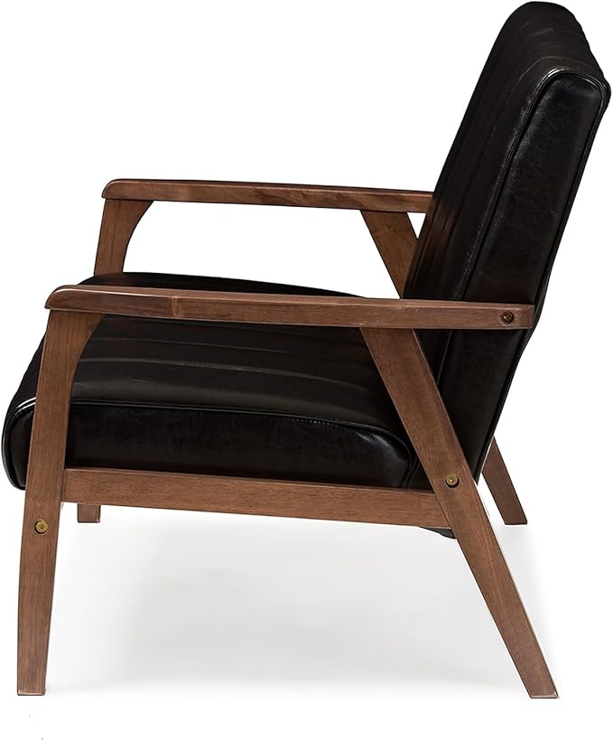 Baxton Studio BBT8011A2-Black Loveseat Love Seats 29.45LX44.66WX31.59H Black
