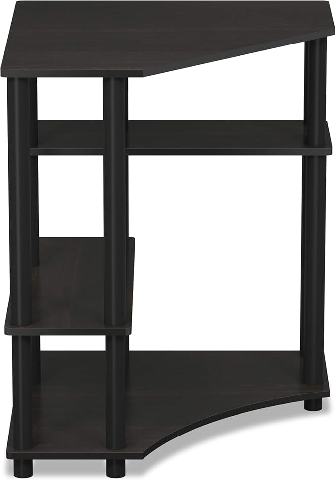Furinno TURN-N-TUBE Desk Gaming Desk with Shelves Corner Computer Desk with Shelves Office Desk Space Saving For Home Office Bedroom Espresso
