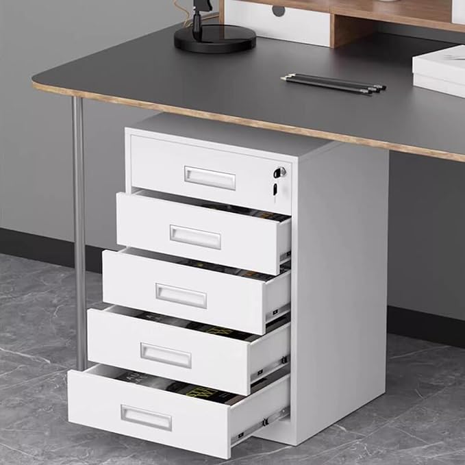 File Cabinet with Lock 5 Drawer Cabinet Under Desk Storage Cabinet Office Storage Cabinet File Information Cabinet (Color : Black)