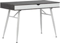 Calico Designs 51252 Alcove Modern Large Split Drawer in White/Cement Gray Desk with Storage