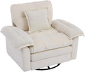 360° Swivel Accent Chair Oversized Plush Modern Chenille Armchair with Padded Seat &amp Back Comfy Spinning Chair for Living Room Bedroom Office (Beige)