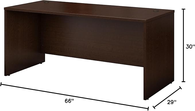 Bush Business Furniture Series C 66W Office Desk in Mocha Cherry Large Computer Table for Home and Professional Workplace